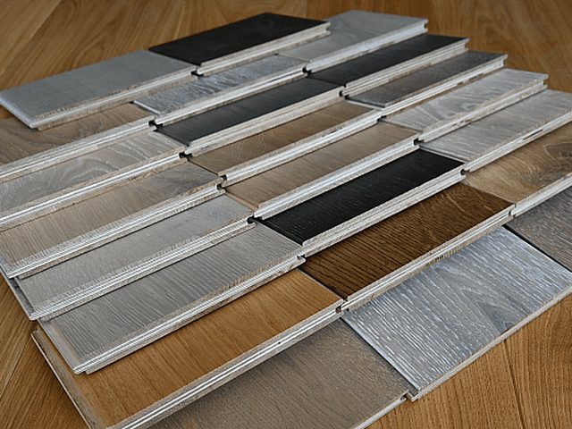 Selection of wood-effect flooring samples